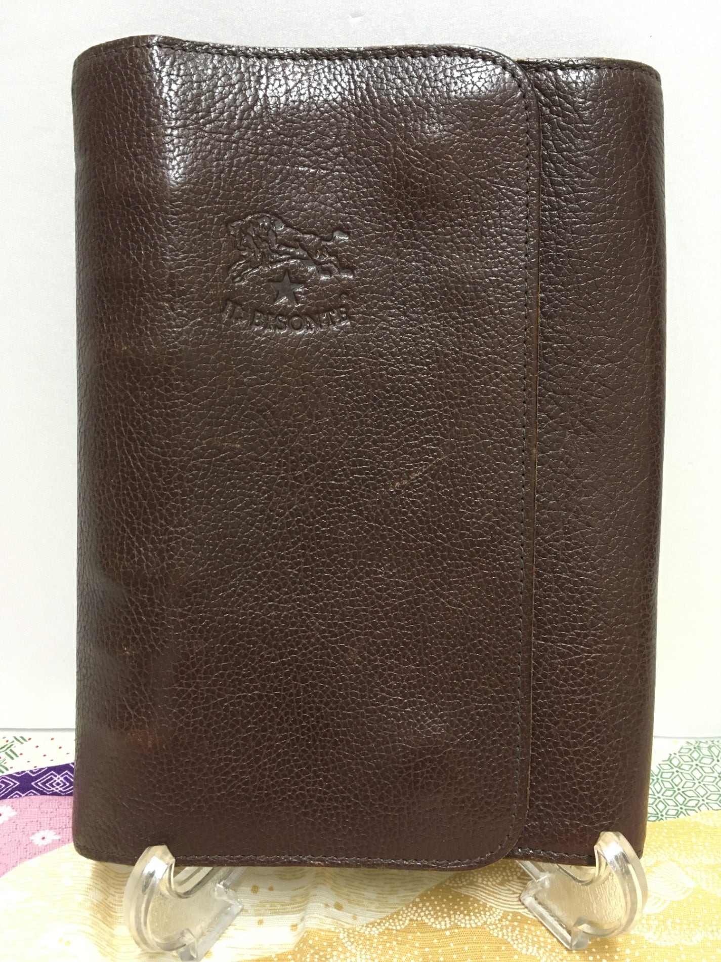 ※送料無料※ IL BISONTE イルビゾンテ フラップシステム手帳 6穴 B6サイズ 中古 囗G