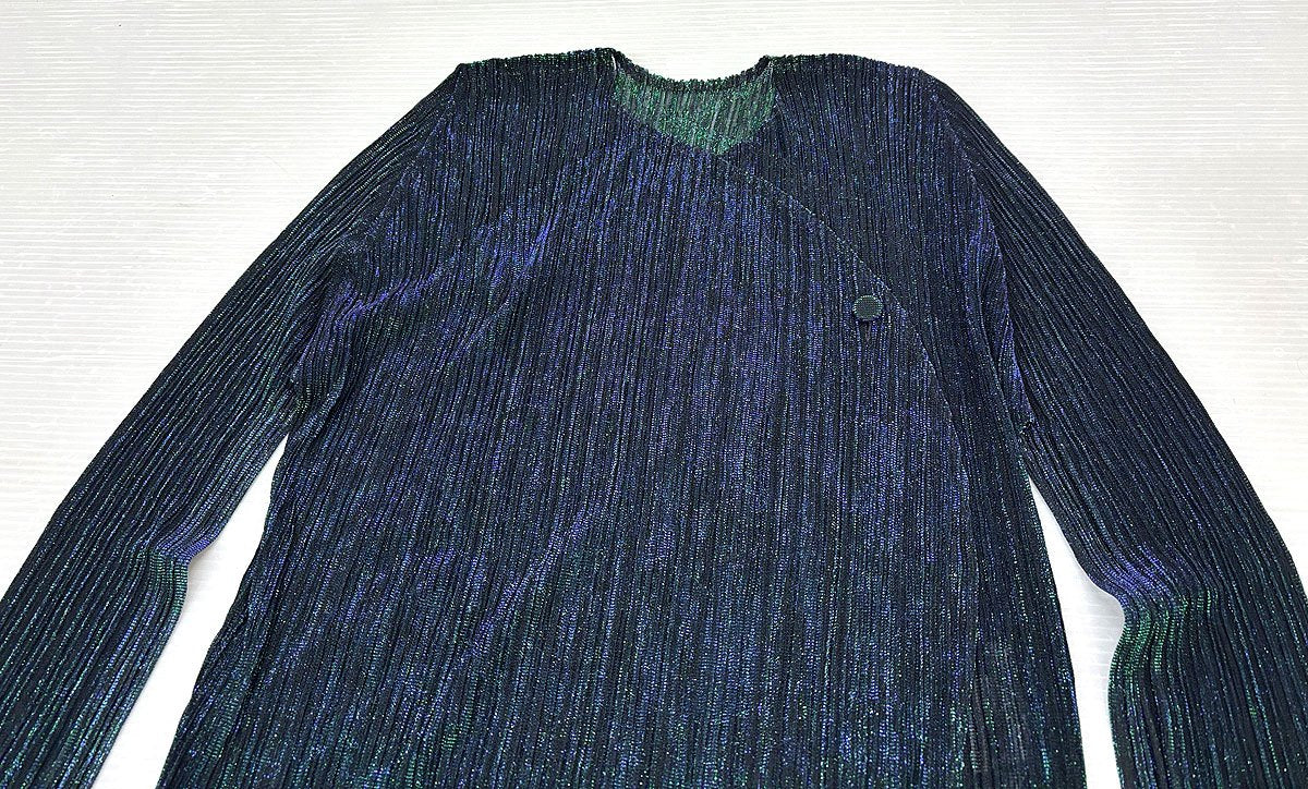 PLEATS PLEASE ISSEY MIYAKE ラメ プリーツ カーディガン サイズ3 プリーツプリーズ イッセイミヤケ PP83-J0712