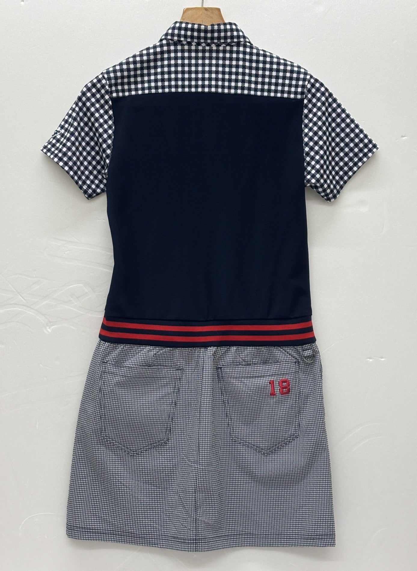 ※送料無料※ FILA GOLF フィラゴルフ レディース ポロ ワンピース 半袖 チェック サイズM 古着 囗G