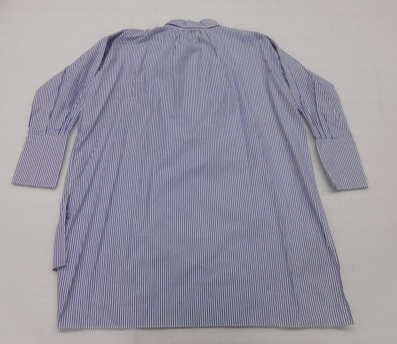 タグ付!UNIVERSAL TISSU ユニバーサルティシュ コットンワンピース ブルーストライプ 日本製 size:F囗T巛