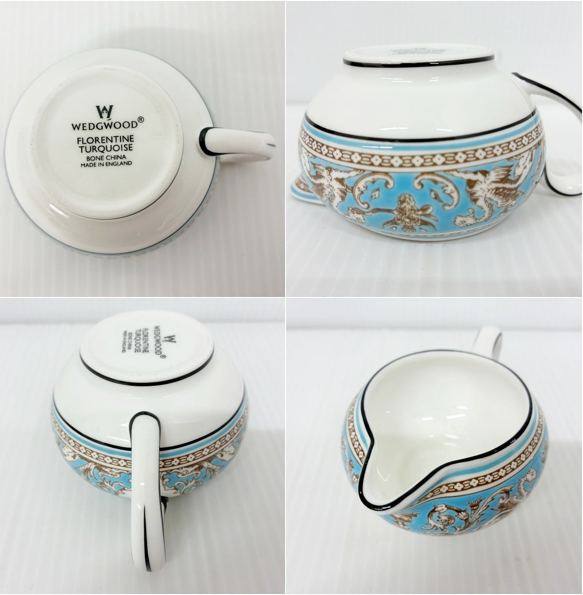 WEDGWOOD フロレンティーン ターコイズ ティーセット 中古品