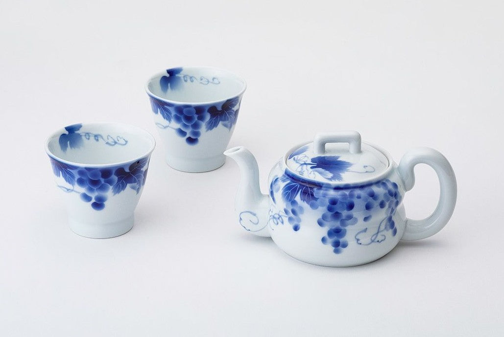 ※送料無料※ 深川製磁 ブルーワイナリー 二人具茶器 0019-999 未使用 囗G