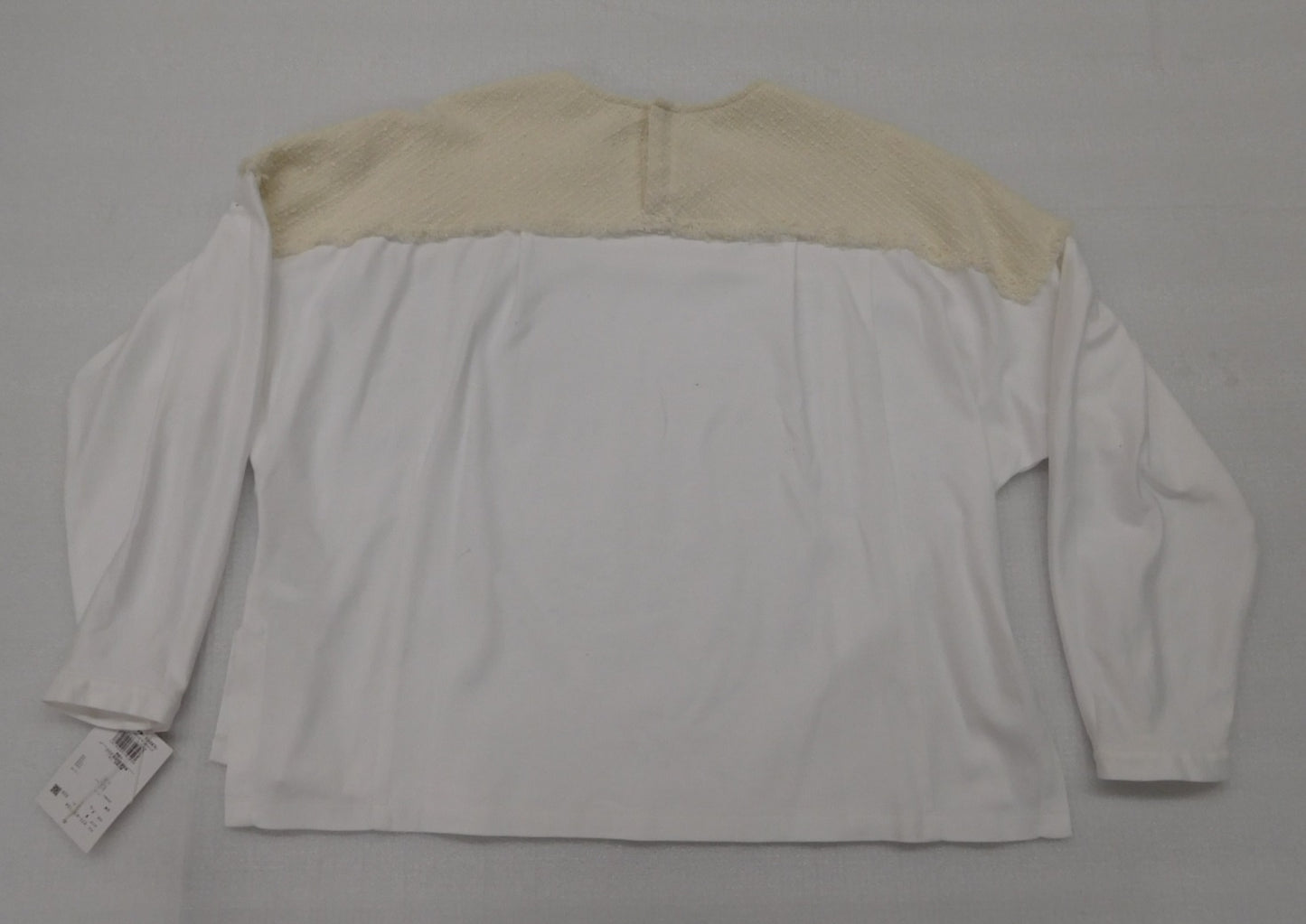 タグ付!human woman ヒューマンウーマン ツイードドッキングプルオーバー 077-4160104 ホワイト size:M囗T巛