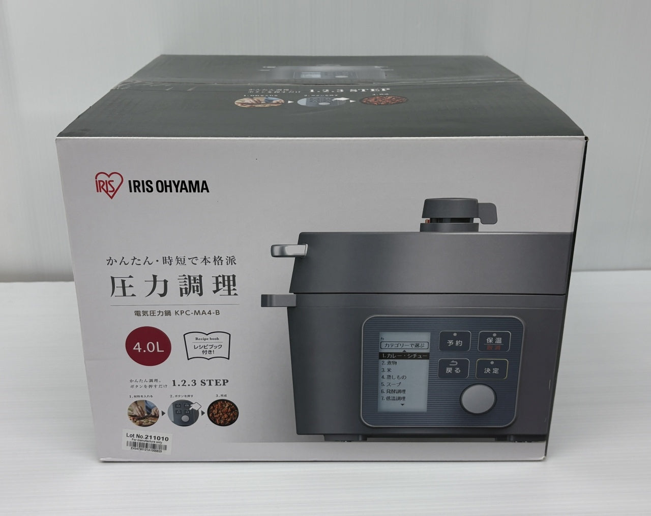 送料無料 未使用!アイリスオーヤマ 電気圧力鍋4.0L KPC-MA4-B囗T巛