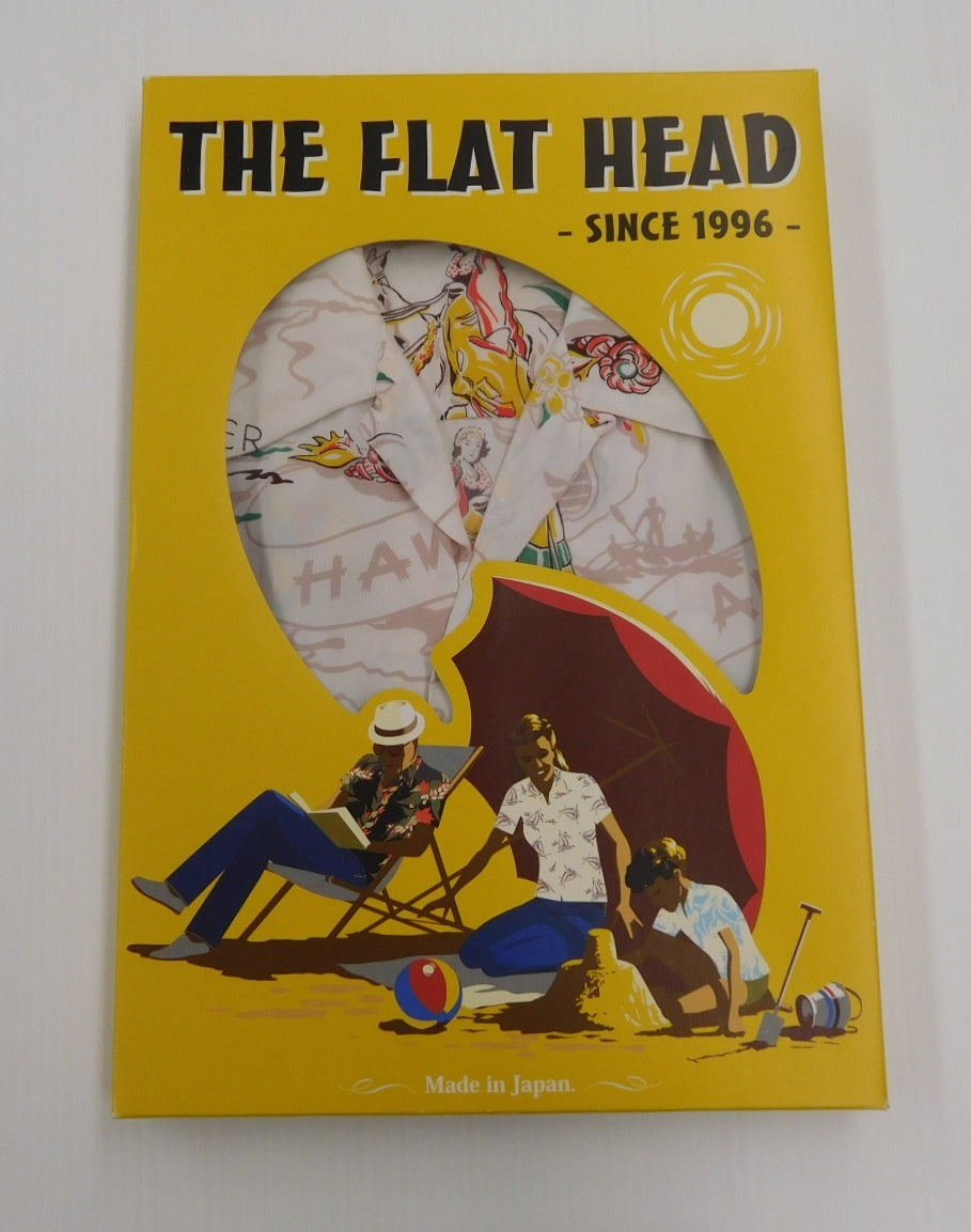 THE FLAT HEAD ザ・フラットヘッド アロハシャツ レーヨン100% ベージュ size:XS囗T巛