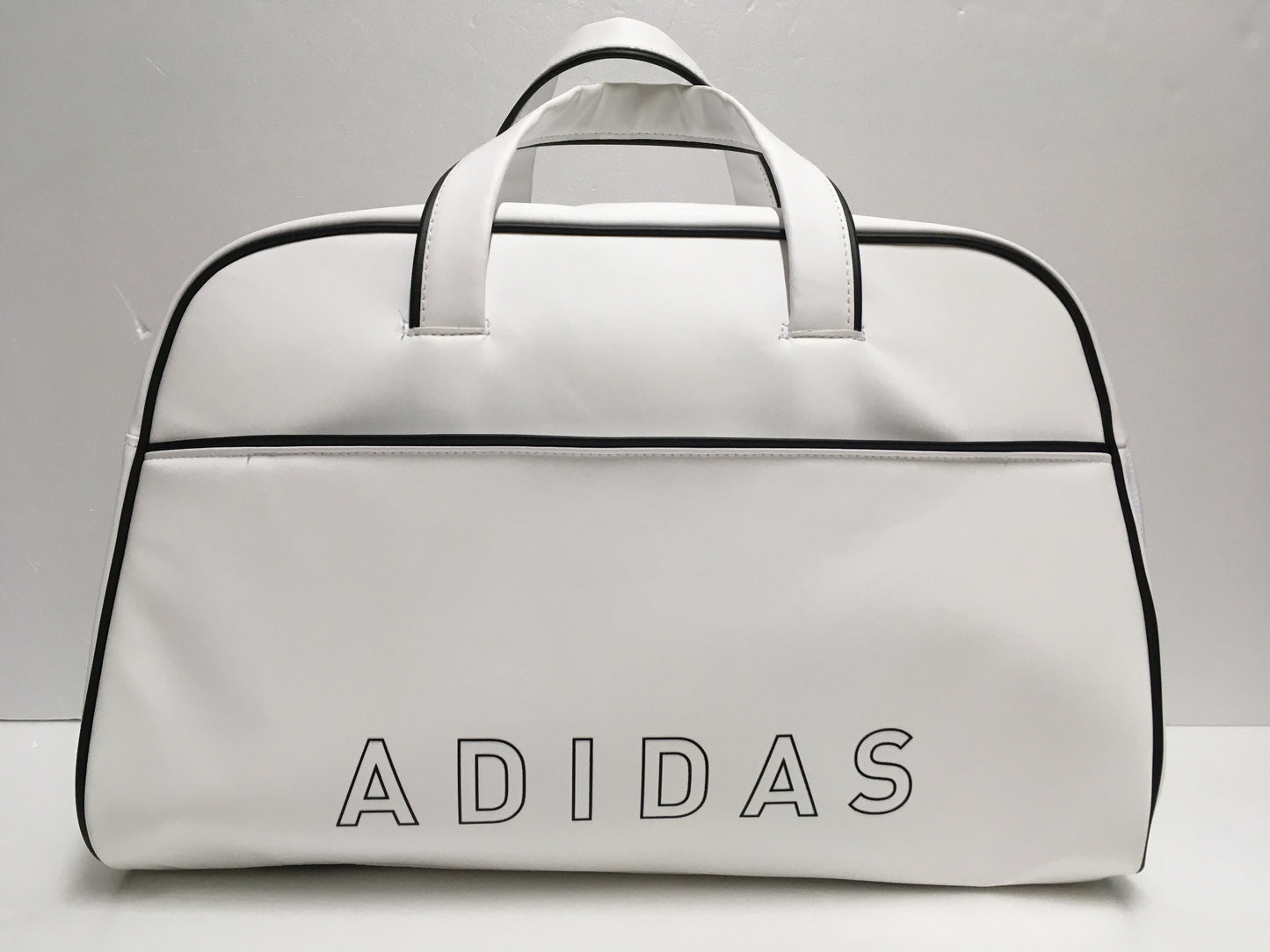 ※送料無料※ adidas アディダス スリーストライプ ボストンバッグ MMS71 ホワイト×ブラック ゴルフバッグ 未使用 囗G