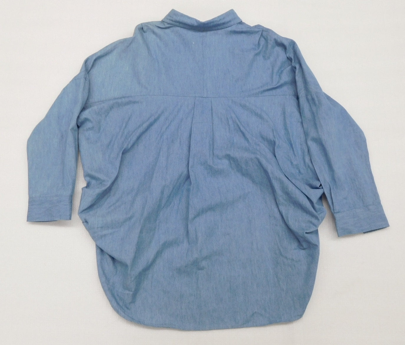 タグ付!Vin スキッパー デニムブラウス 麻混 SC-084 size:9号囗T巛