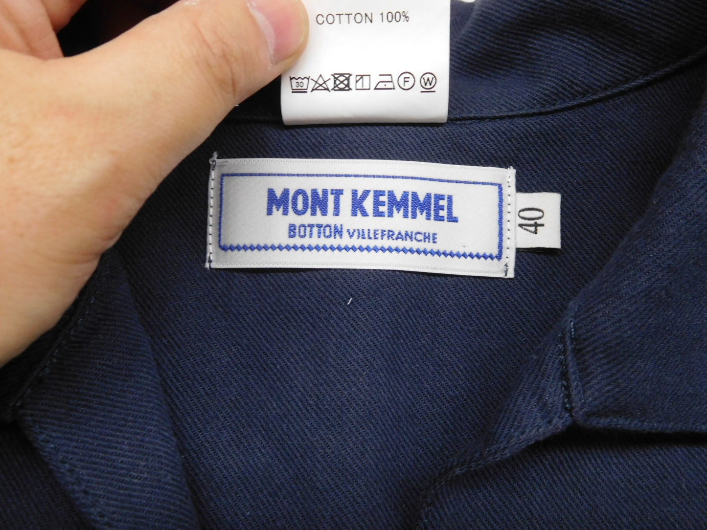 タグ付!MONT KEMMEL フィッシャーマンズシャツ ネイビー size:40囗T巛