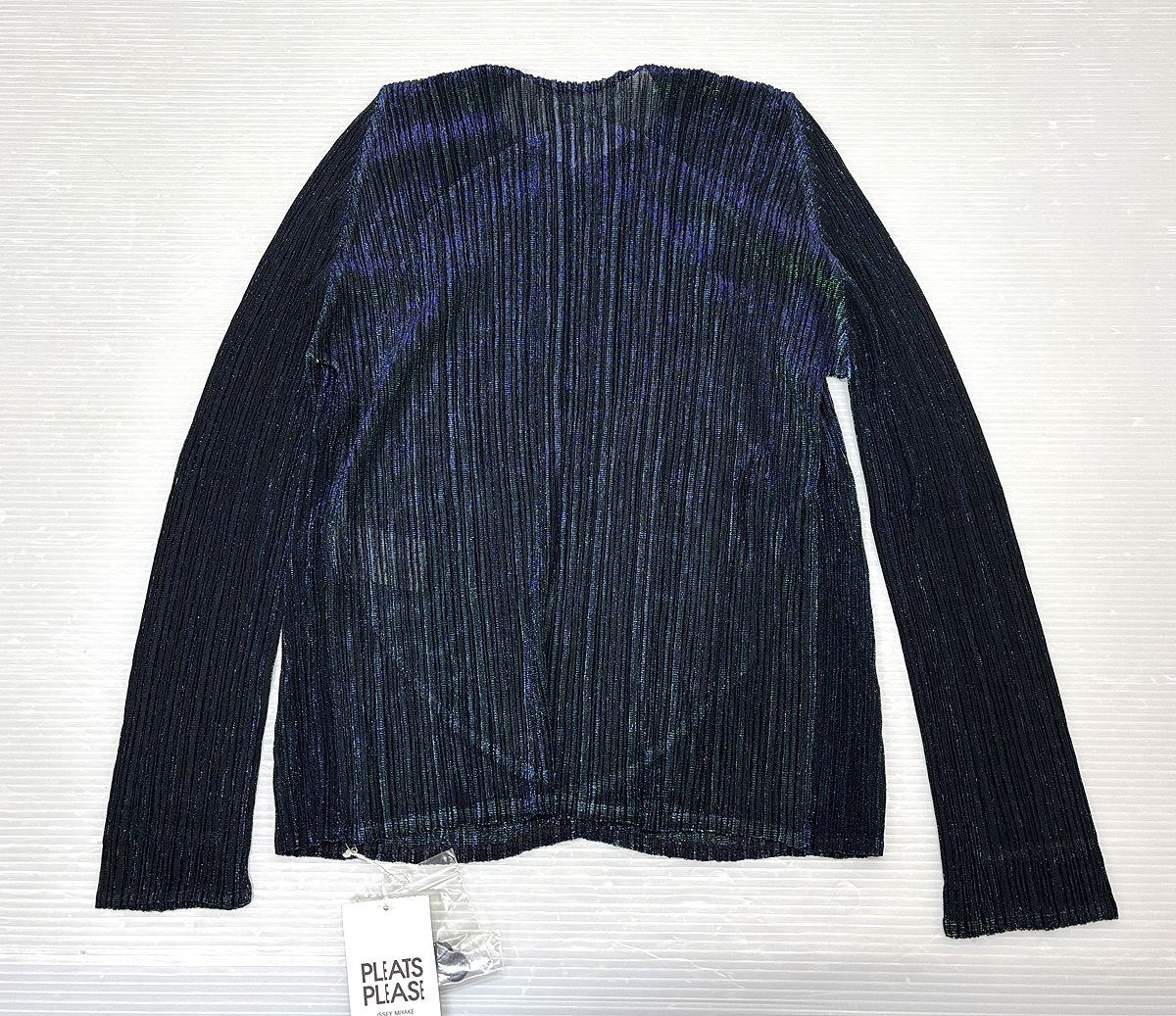 PLEATS PLEASE ISSEY MIYAKE ラメ プリーツ カーディガン サイズ3 プリーツプリーズ イッセイミヤケ PP83-J0712