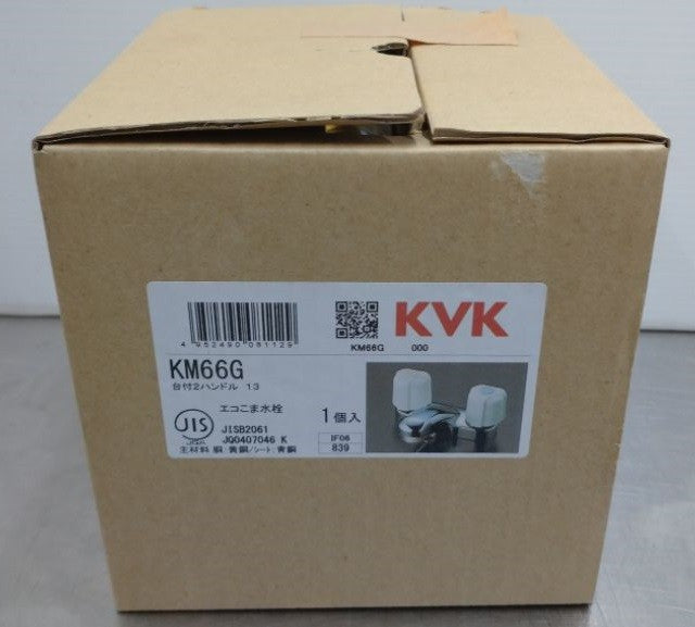 未使用品 KVK 台付きエコこま水栓 KM66G 洗面所用水栓囗T巛