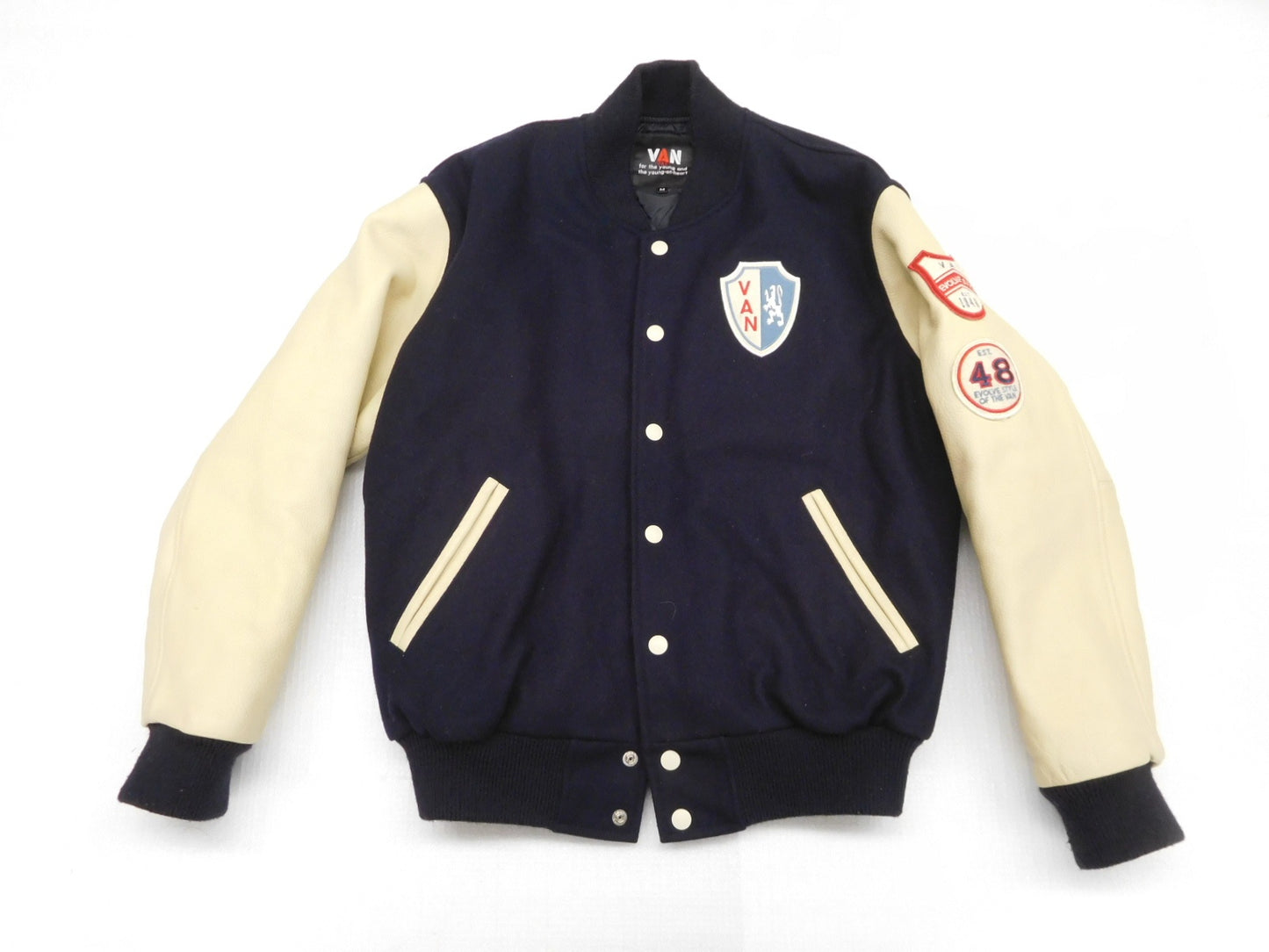 VAN スタジアムジャンパー 牛革 EJC-18 size:M ※汚れあり囗T巛