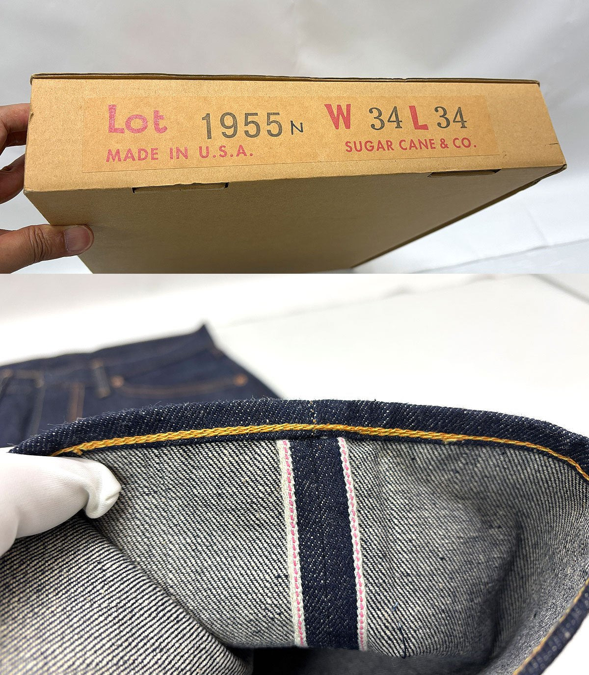シュガーケーン SC41955N デニムパンツ W34 USA製 SUGAR CANE 長期保管品 ※カビ臭あり
