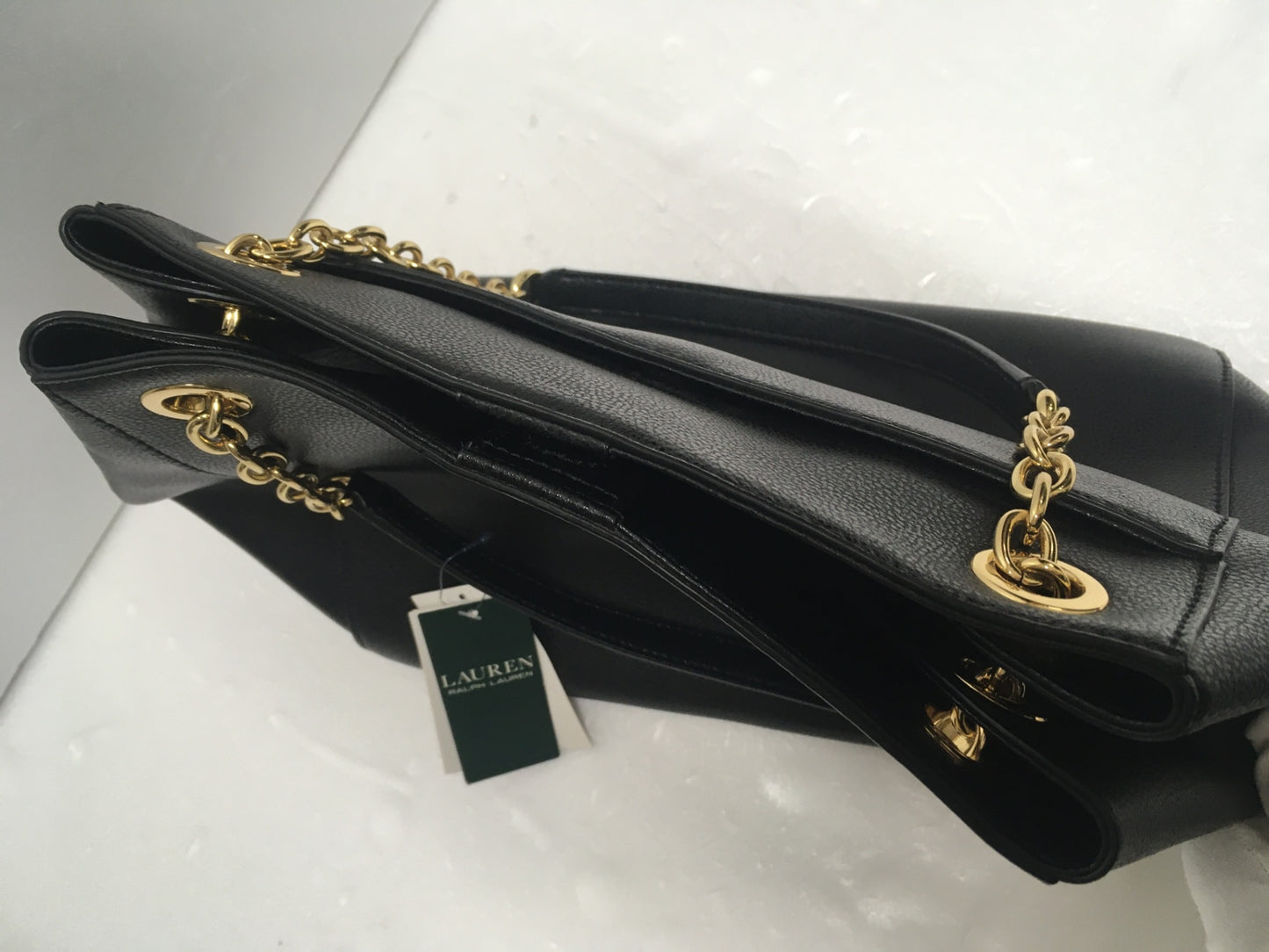 ※送料無料※ RALPH LAUREN ラルフローレン トートバッグ レザー ブラック 長期保管 未使用 囗G