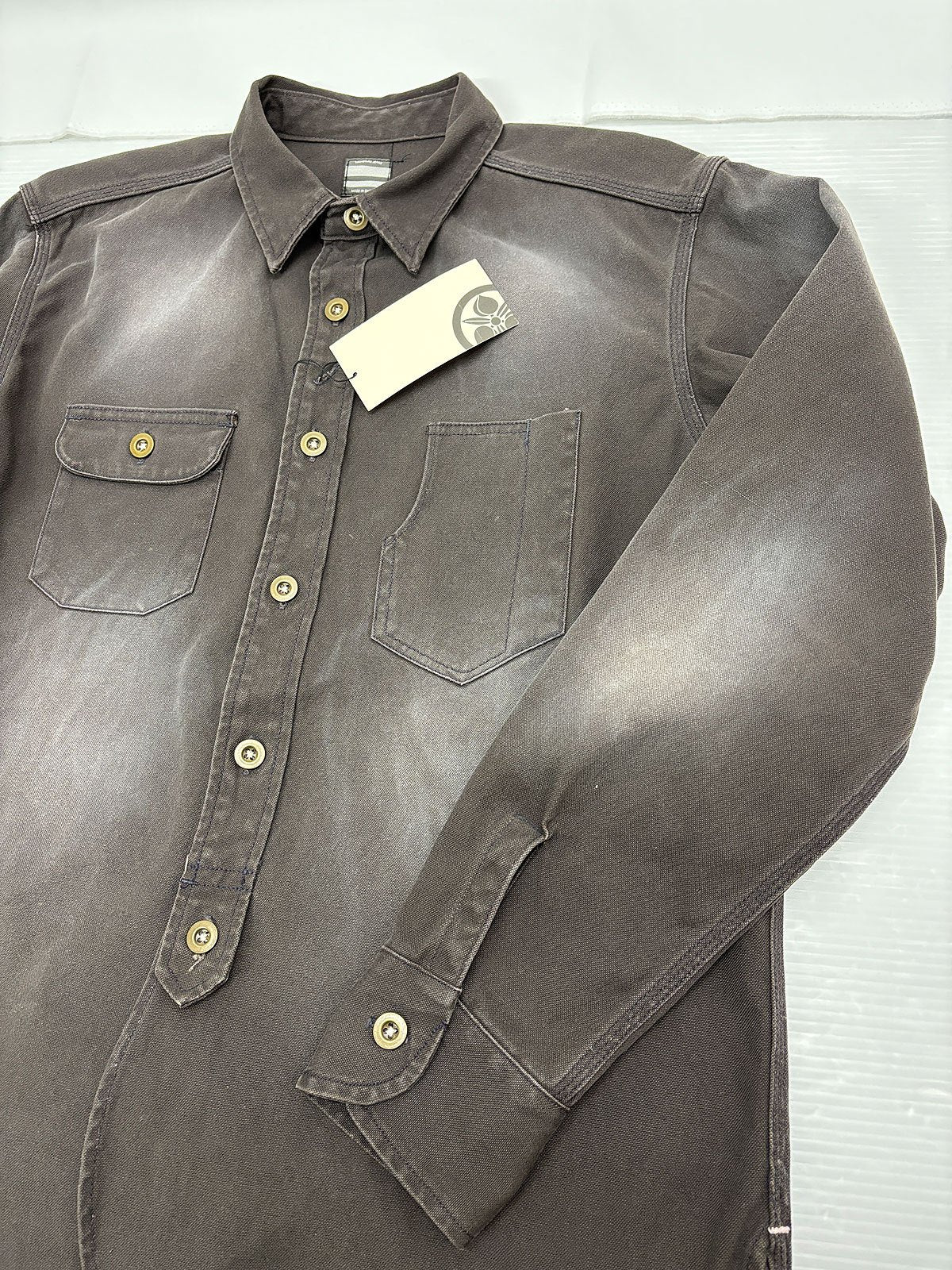 桃太郎ジーンズ MS106 ワークシャツ サイズ40 ダック生地 長袖 MOMOTARO JEANS