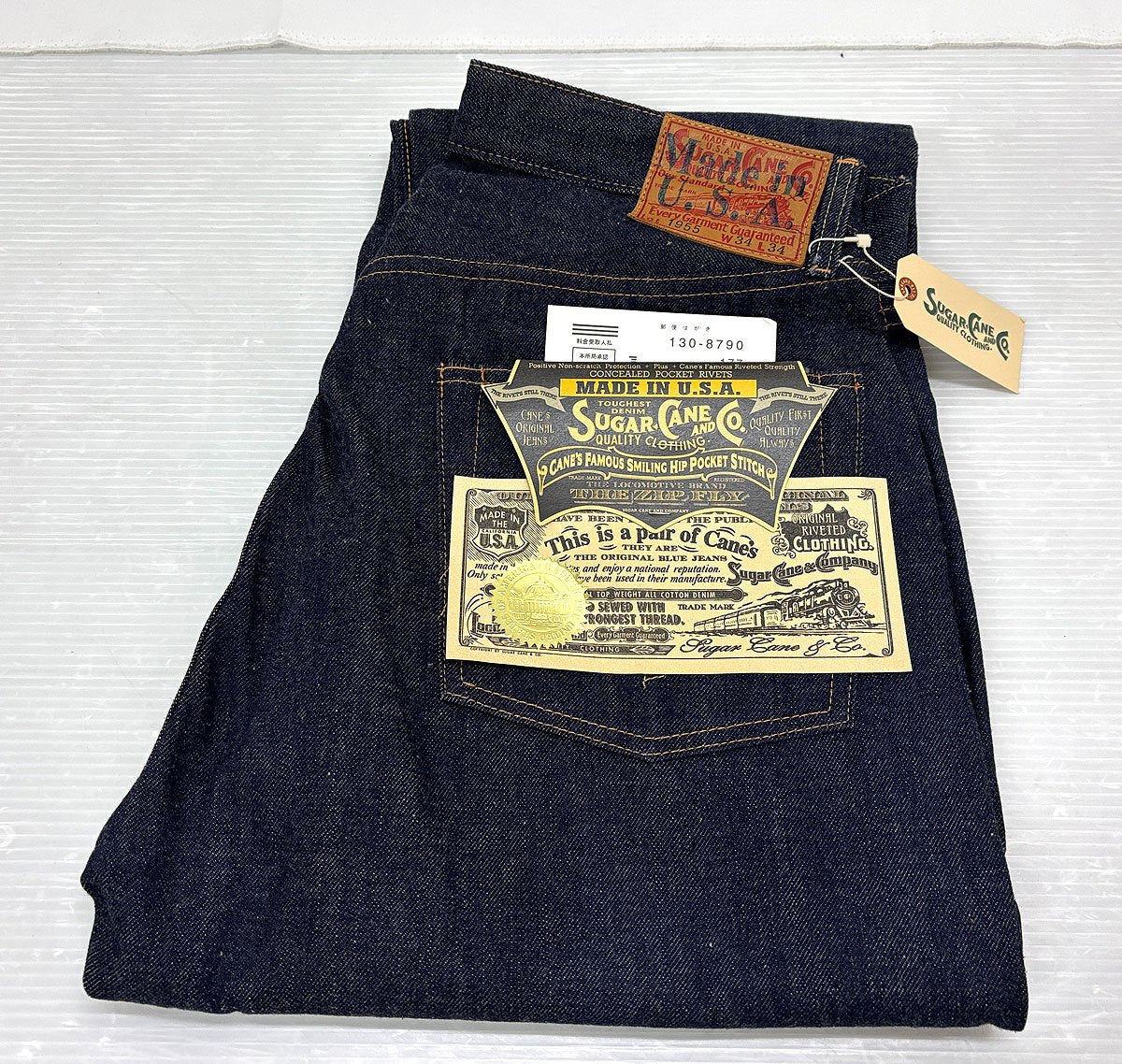 シュガーケーン SC41955N デニムパンツ W34 USA製 SUGAR CANE 長期保管品 ※カビ臭あり
