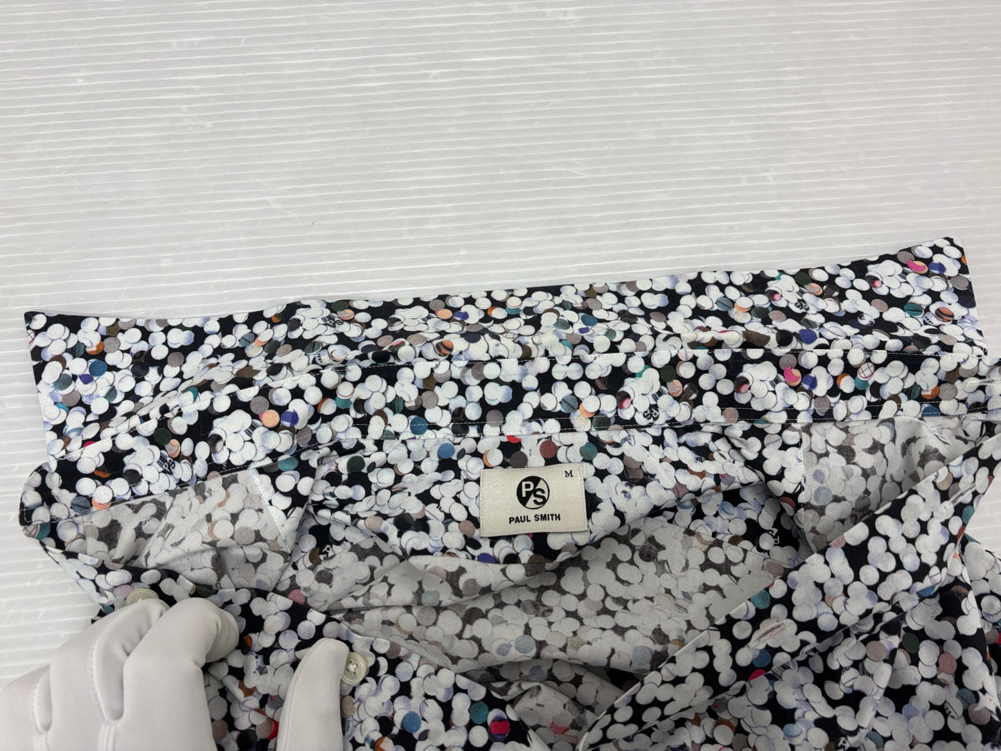 ポールスミス シャツ 長袖 コットン サイズM 総柄 日本製 Paul Smith