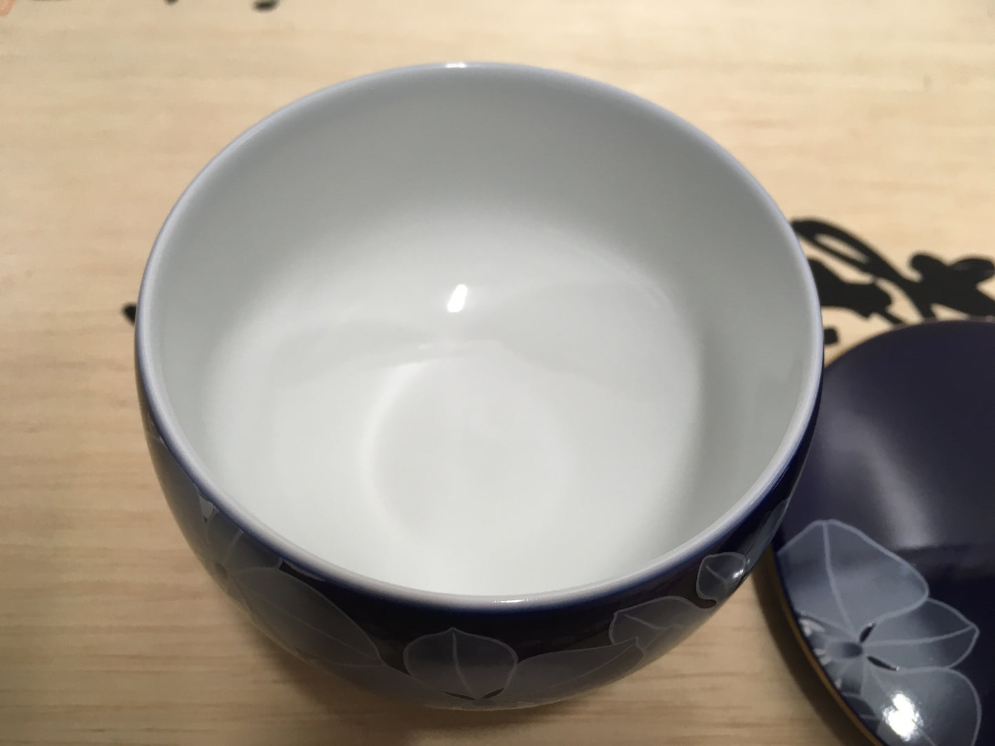 ※送料無料※ 香蘭社 ルリ胡蝶蘭 茶器揃 R1202-AF 土瓶1 蓋つき湯吞5 未使用 囗G