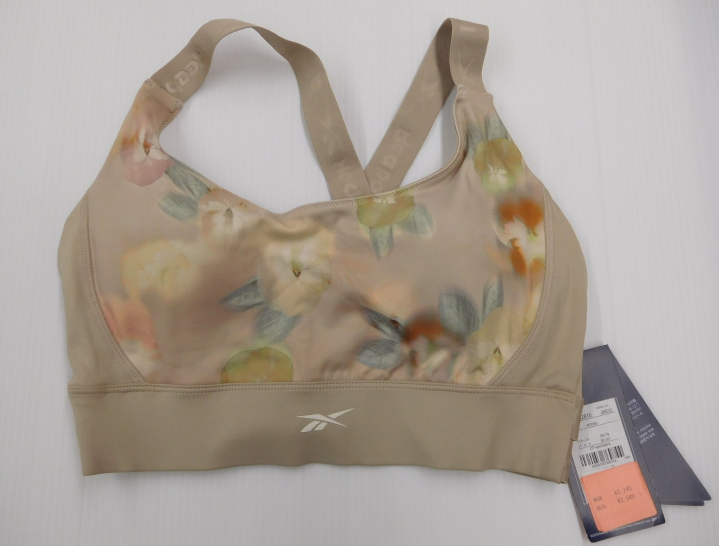 タグ付!Reebok キレイフィットグラフィック ブラ・タイツセット モダンベージュ H52806 H52816囗T巛