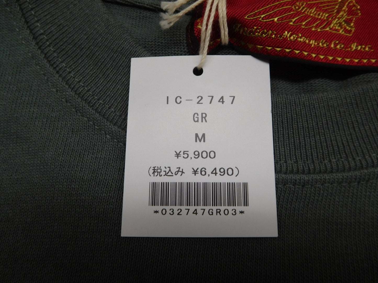 タグ付!インディアンモトサイクル コットンシャツ IC-2747 グリーン size:M囗T巛