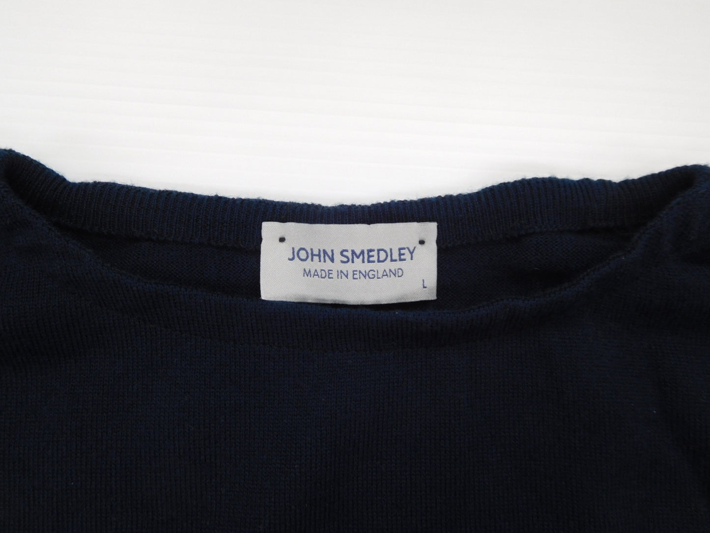 送料無料 JOHN SMEDLEY ボーダーニット 表記サイズ:L囗T巛