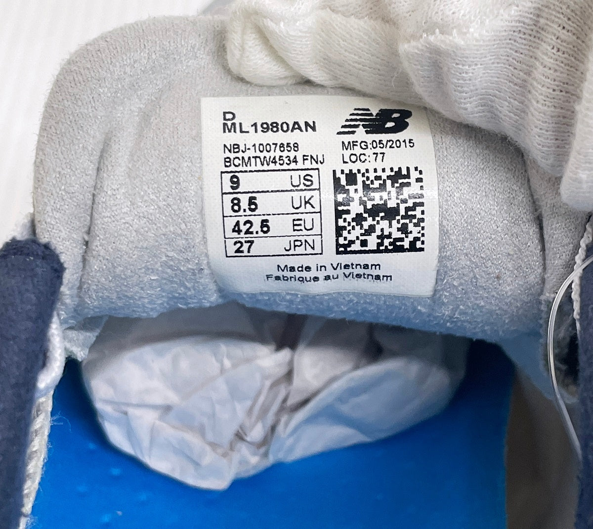 new balance ニューバランス フレッシュフォーム ザンテML メンズスニーカー サイズ27cm ネイビー/グレー ML1980AN