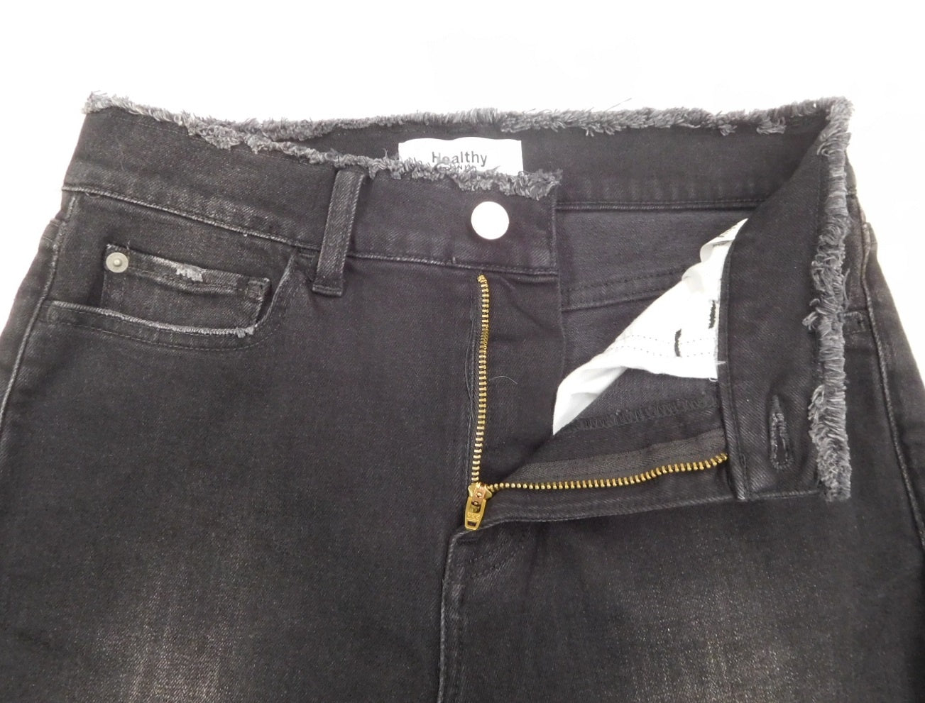 タグ付!Healthy DENIM ヘルシーデニム テーパードデニム H. Salt Black Fringe H59352803bkf size:24囗T巛