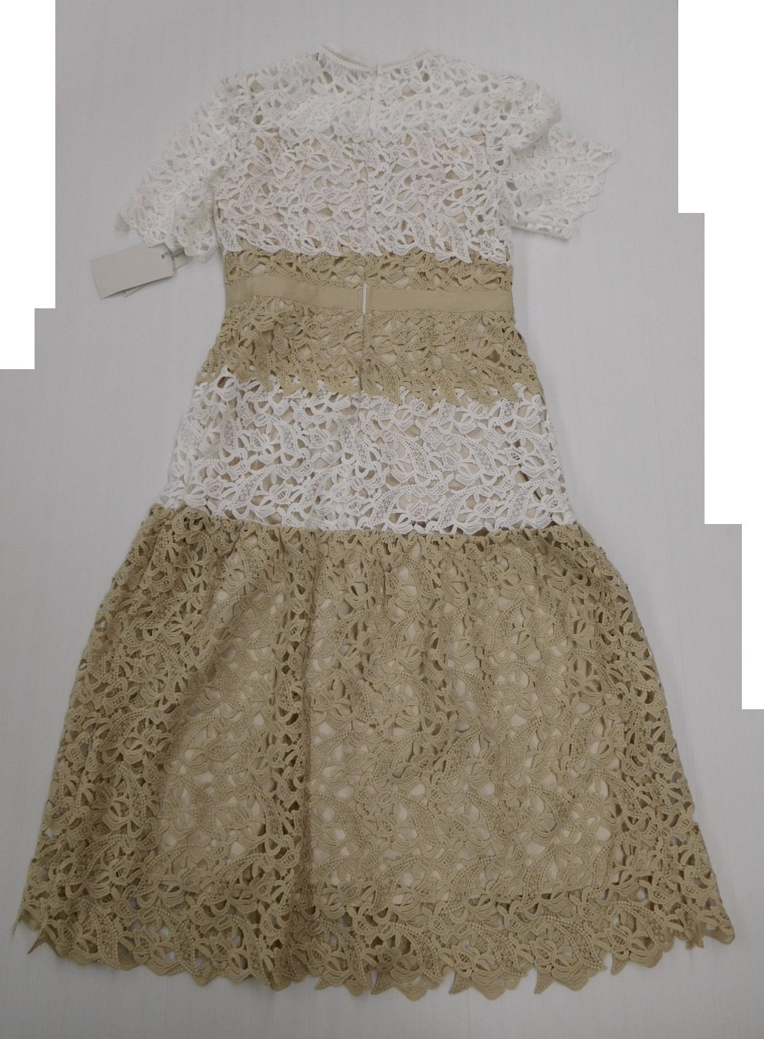 タグ付!CELFORD セルフォード ワンピース CWF0201022 ホワイト ベージュ size:38囗T巛