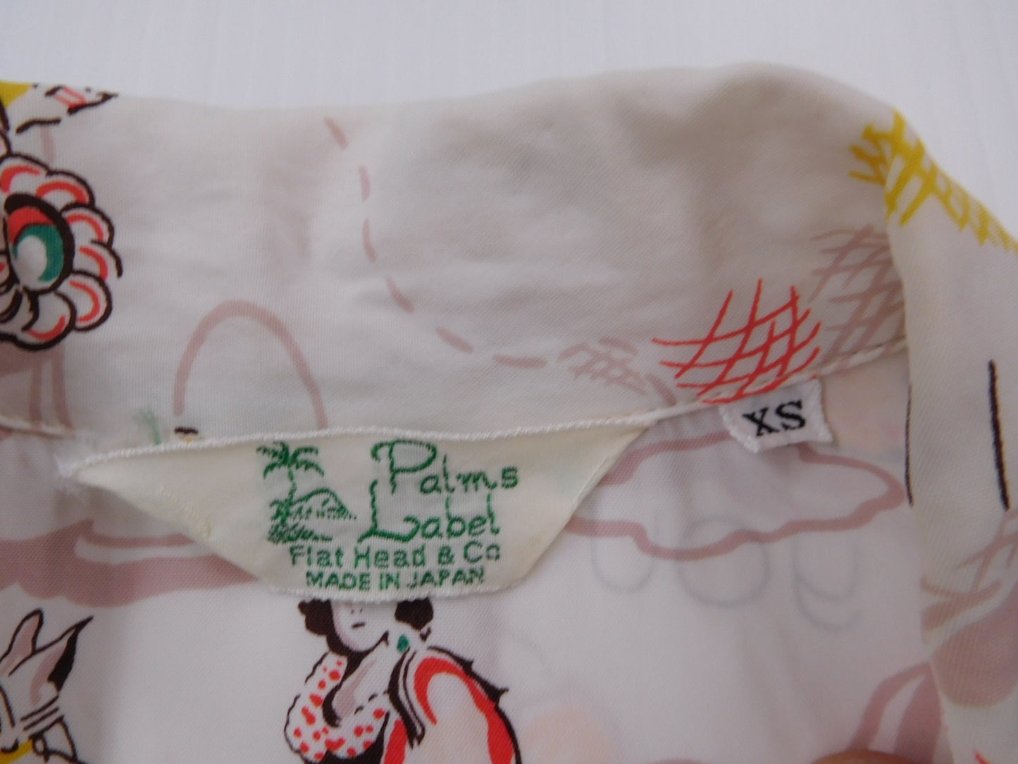 THE FLAT HEAD ザ・フラットヘッド アロハシャツ レーヨン100% ベージュ size:XS囗T巛