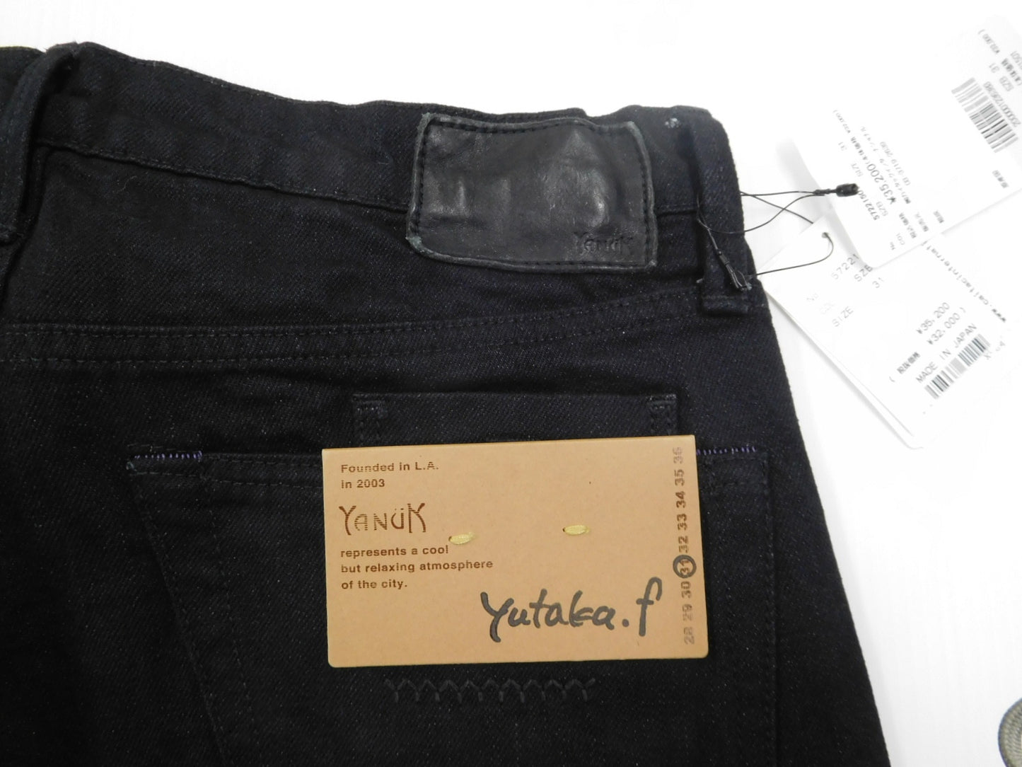 タグ付!YANUK ヤヌーク 藤原裕 VINCENT Ⅱ デニムパンツ 57221501 ブラック size:31囗T巛