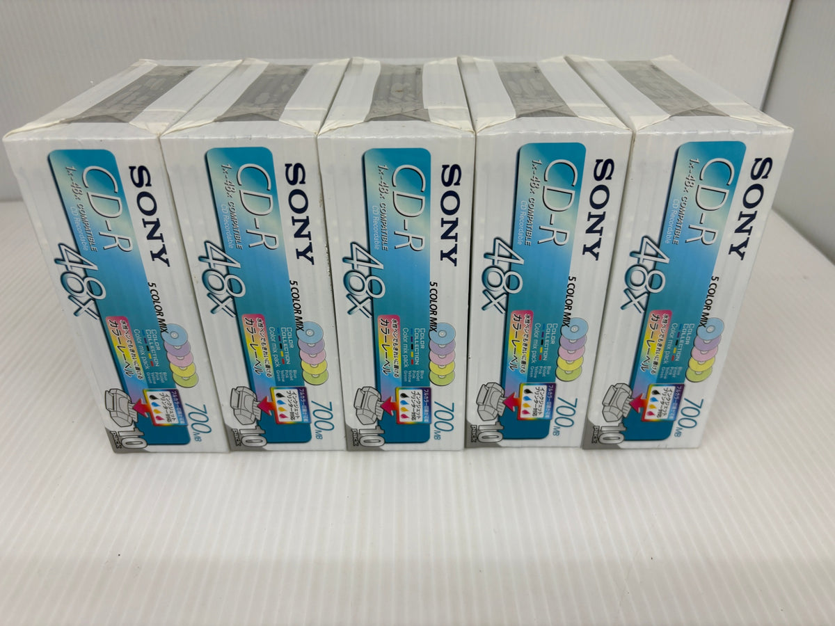 未開封 SONY CD-R 700MB 48倍速 10枚×5パック 計50枚 カラーミックス 日本製