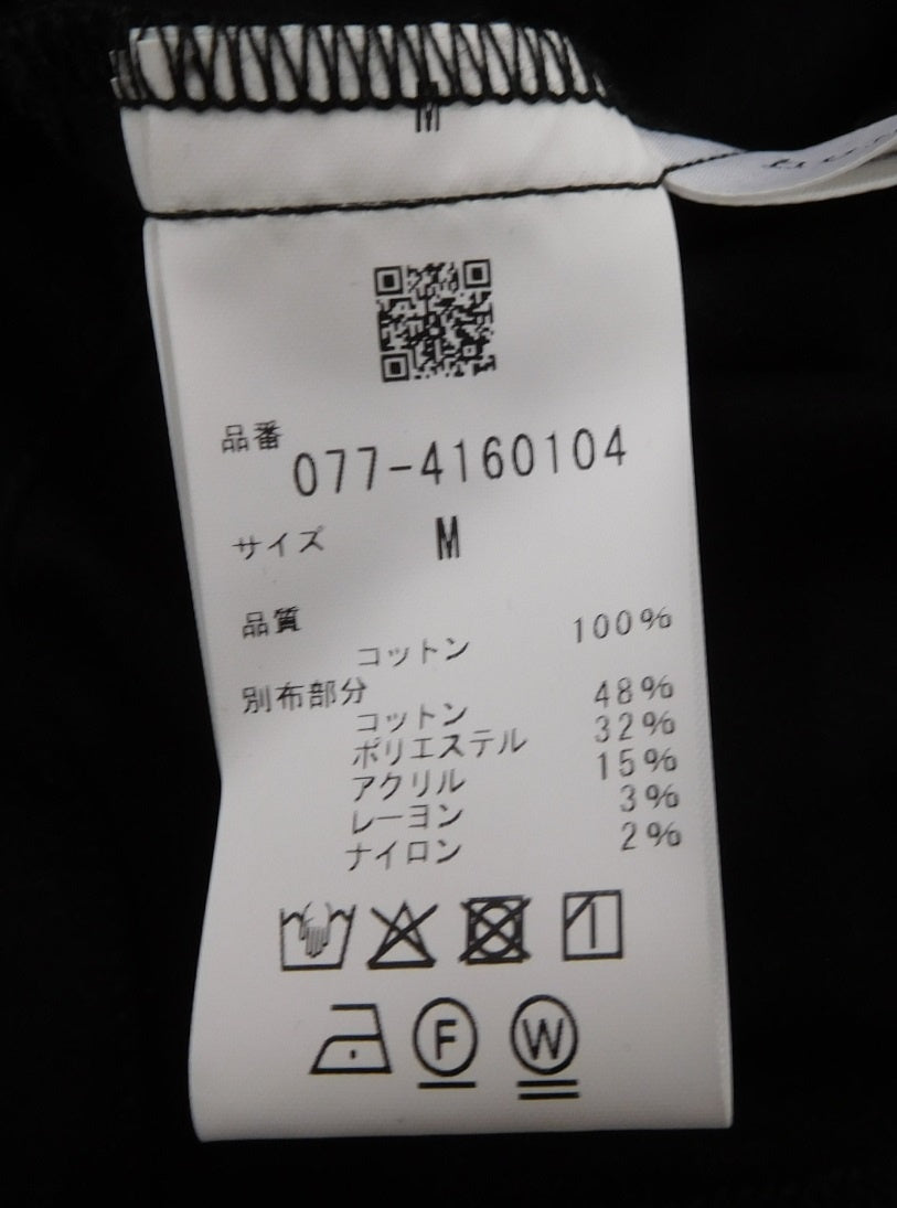 タグ付!human woman ヒューマンウーマン ツイードドッキングプルオーバー 077-4160104 ブラック size:M囗T巛