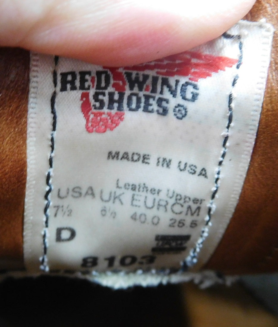 REDWING レッドウィング オックスフォード 8103 USA製 size:7 1/2 25.5cm 中古囗T巛