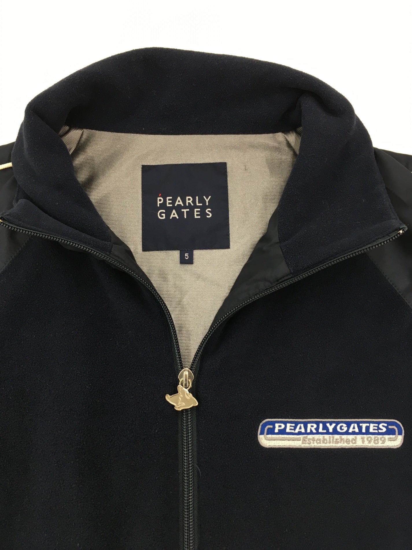 ※送料無料※ PEARLY GATES パーリーゲイツ メンズ ハーフジップ フリース ブルゾン 表記サイズ5 古着 囗G