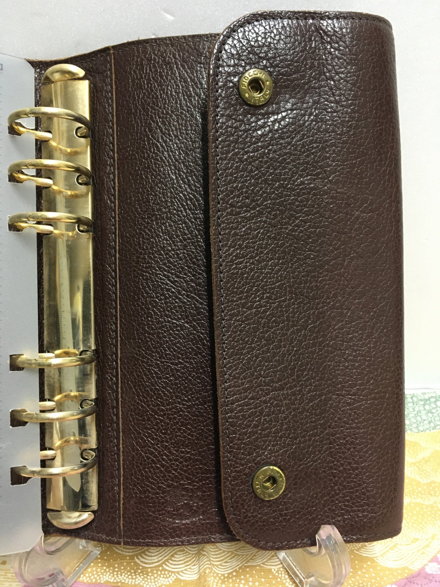 ※送料無料※ IL BISONTE イルビゾンテ フラップシステム手帳 6穴 B6サイズ 中古 囗G