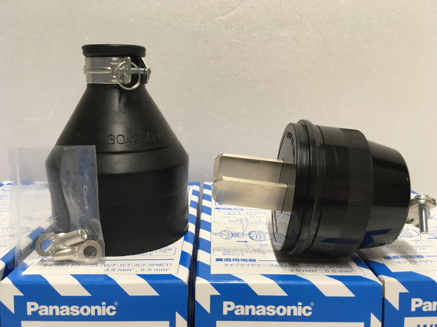 ※送料無料※ Panasonic 2P30Aゴムキャップ 圧着端子付 WF4230 12個セット 未使用品 囗G