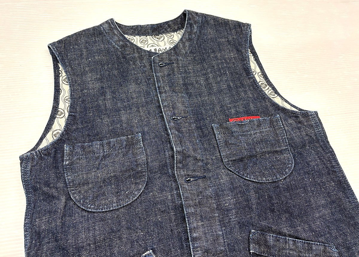 YAMANE ヤマネ 3008 デニムベスト 40 EVISU エヴィス エビス