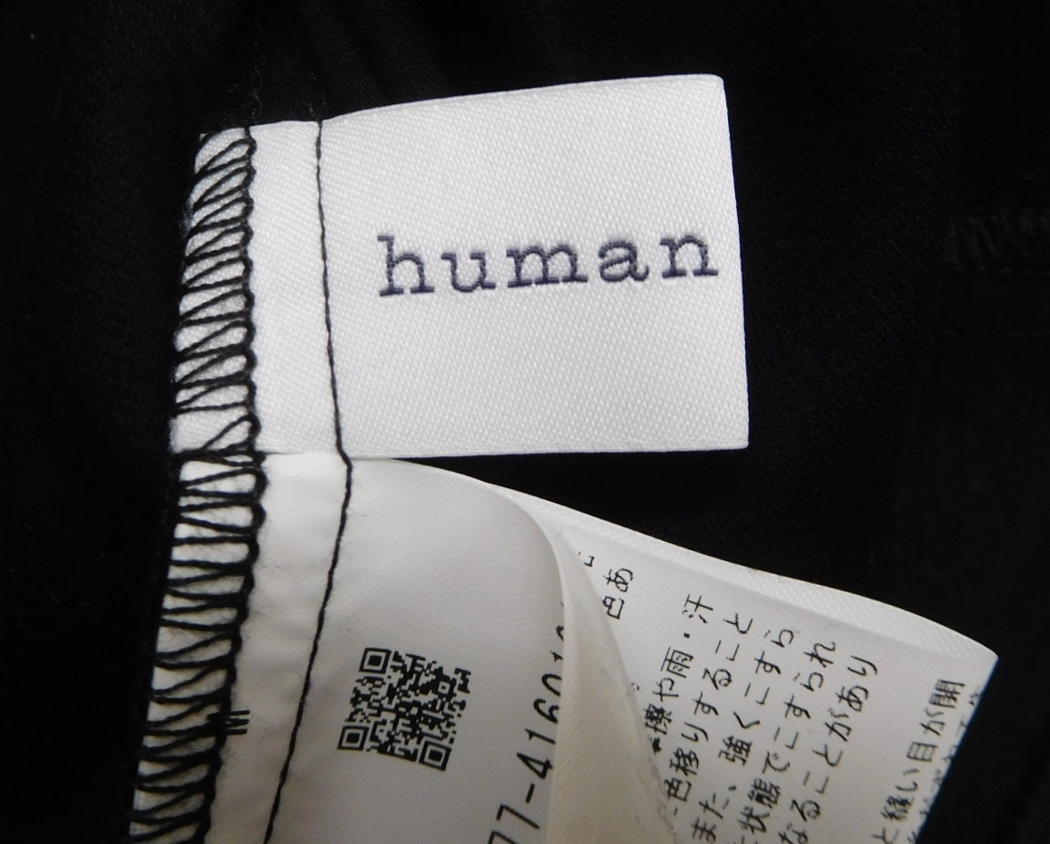 タグ付!human woman ヒューマンウーマン ツイードドッキングプルオーバー 077-4160104 ブラック size:M囗T巛