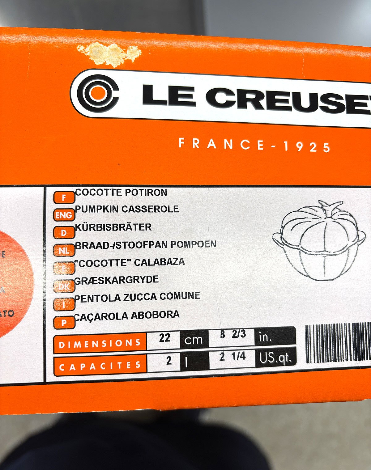 【送料無料】LE CREUSET ルクルーゼ ココット パンプキン 両手鍋 22cm かぼちゃ