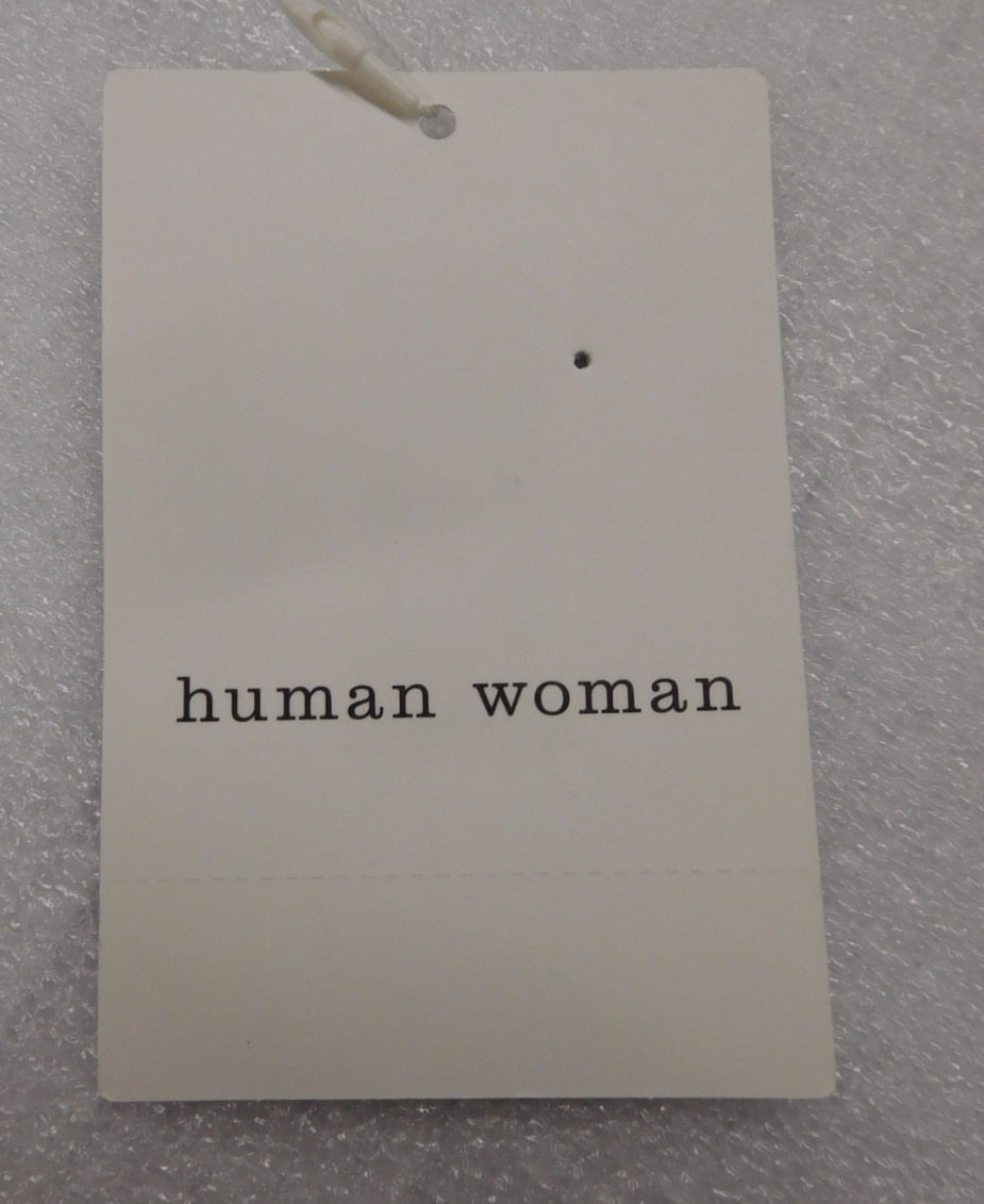 タグ付!human woman ヒューマンウーマン ツイードドッキングプルオーバー 077-4160104 ブラック size:M囗T巛