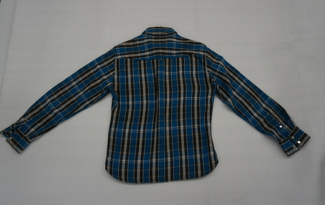 FLAT HEAD フラットヘッド ネルシャツ コットン100% ブルー 日本製 size:40囗T巛
