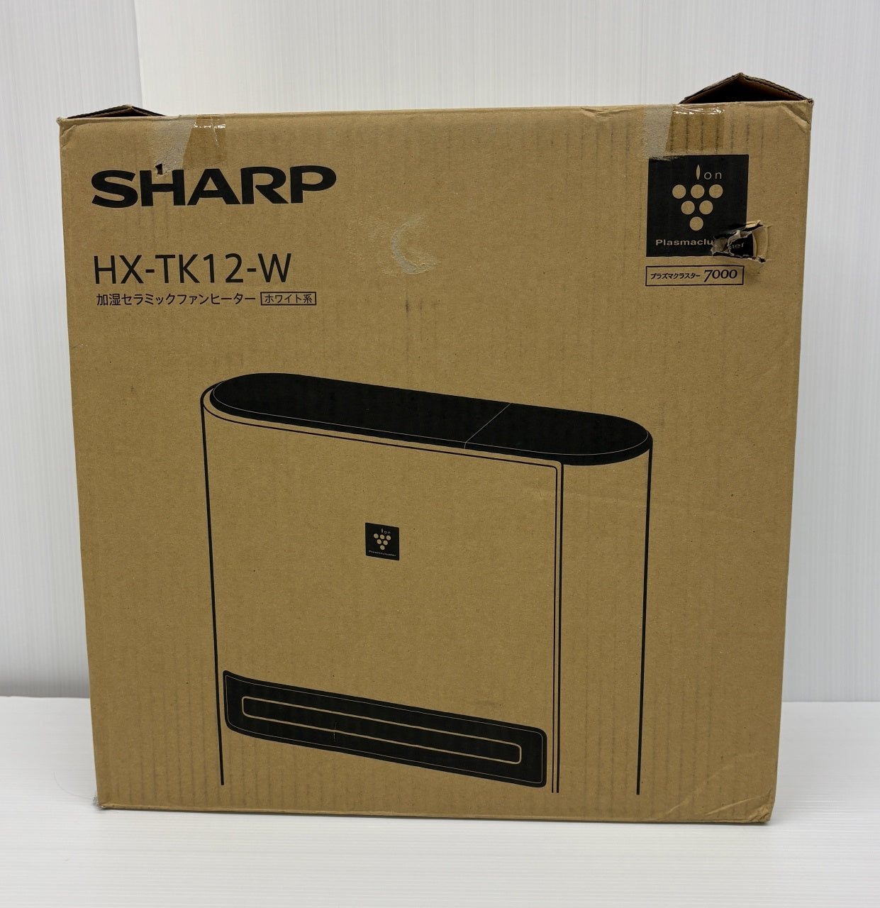 送料無料 未使用!シャープ プラズマクラスター 加湿セラミックファンヒーター HX-TK12-W囗T巛