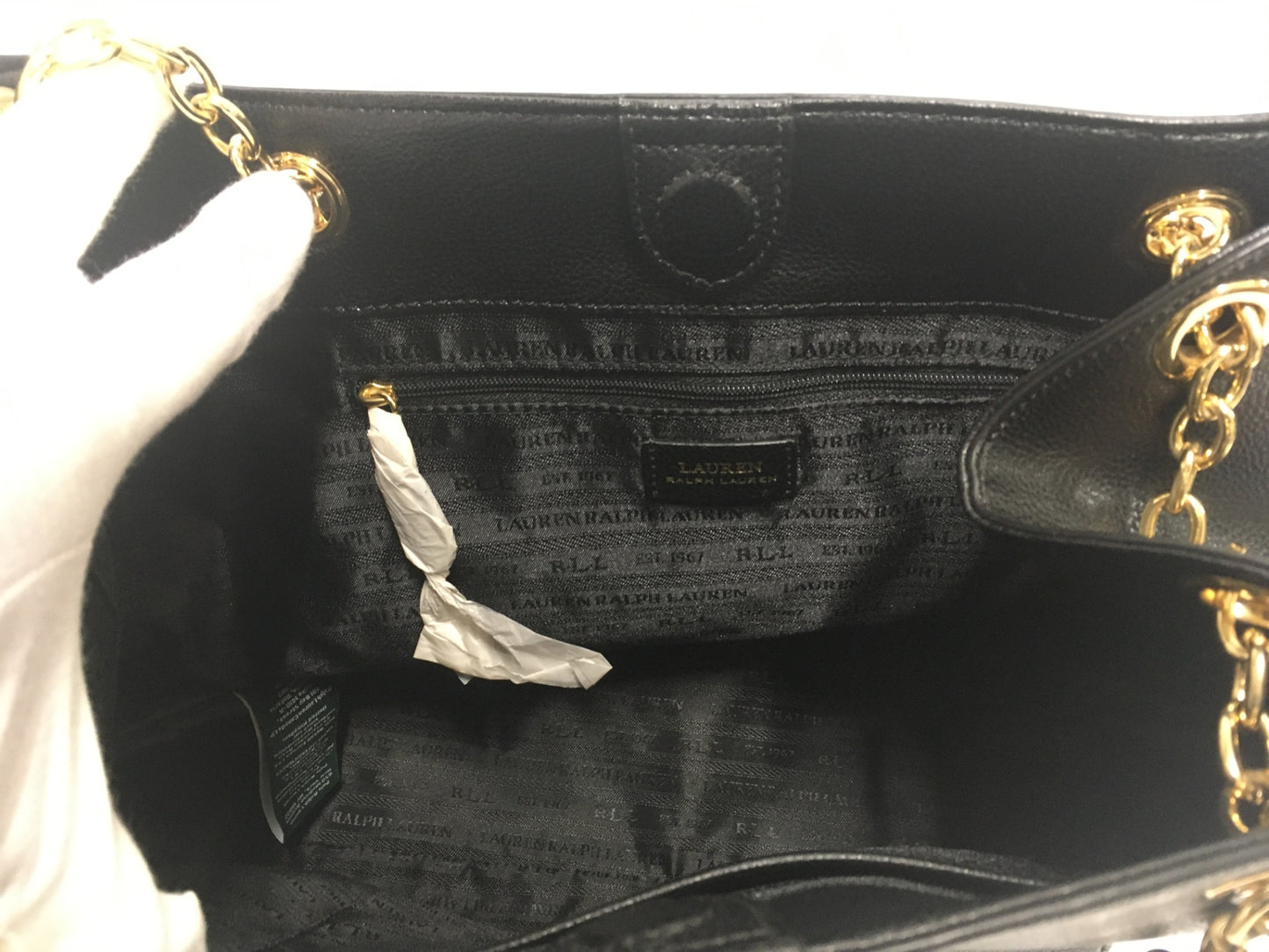 ※送料無料※ RALPH LAUREN ラルフローレン トートバッグ レザー ブラック 長期保管 未使用 囗G