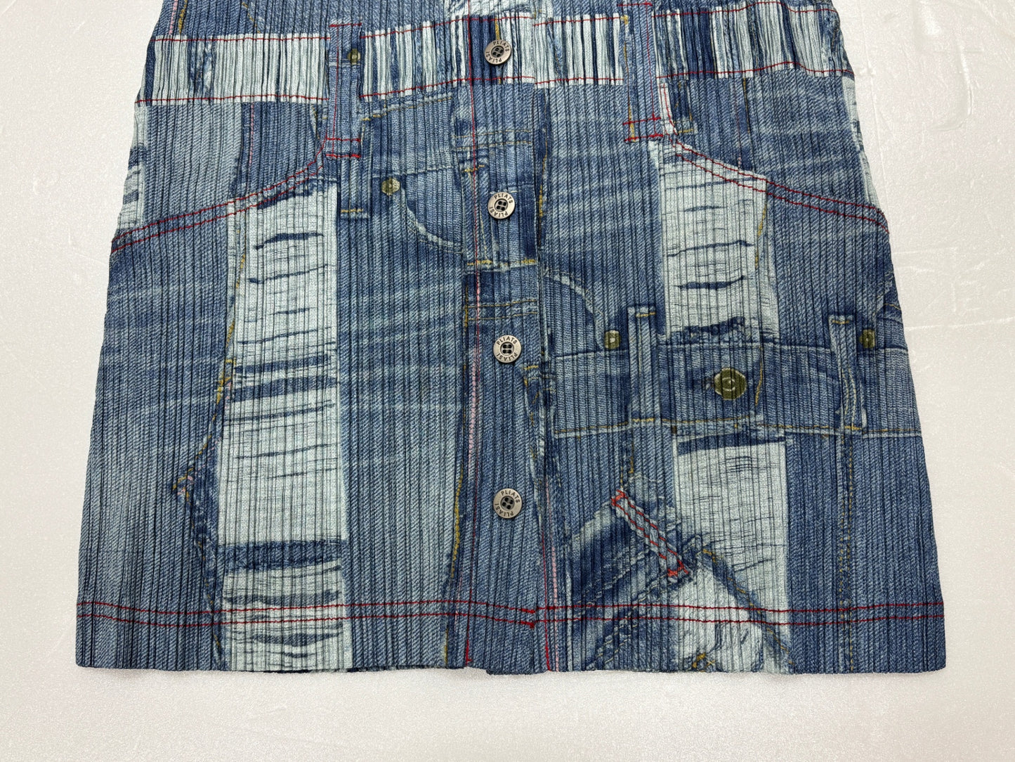 ※送料無料※ PLEATS PLEASE プリーツプリーズ イッセイミヤケ レディース デニム転写 ワンピース 表記サイズ3 古着 囗G