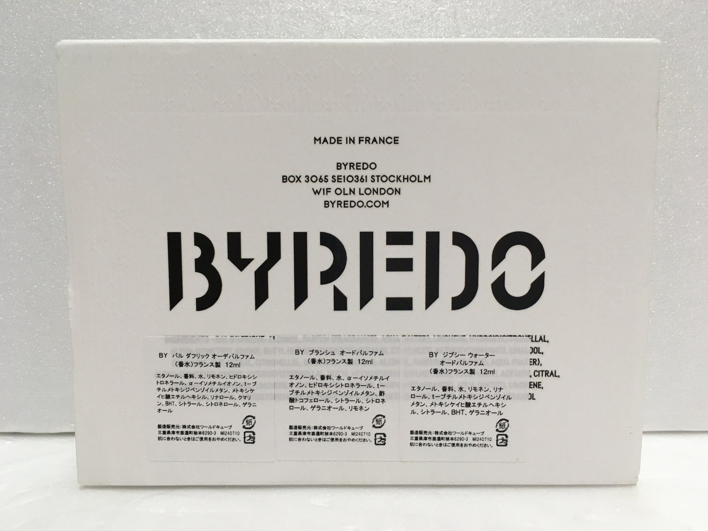 ※送料無料※ BYREDO LA SELECTION NOMADE バイレード オードパルファム 3種類セット ワンプッシュ使用 囗G