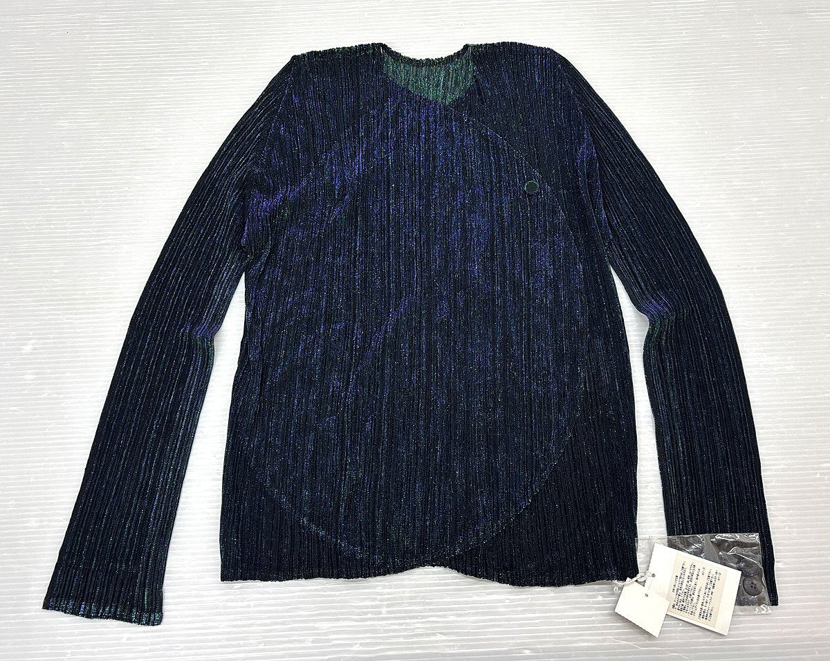 PLEATS PLEASE ISSEY MIYAKE ラメ プリーツ カーディガン サイズ3 プリーツプリーズ イッセイミヤケ PP83-J0712