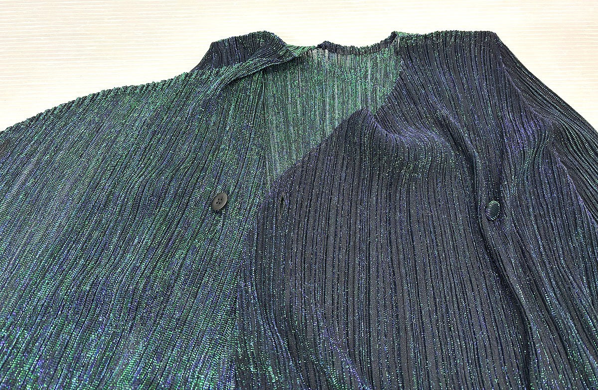 PLEATS PLEASE ISSEY MIYAKE ラメ プリーツ カーディガン サイズ3 プリーツプリーズ イッセイミヤケ PP83-J0712