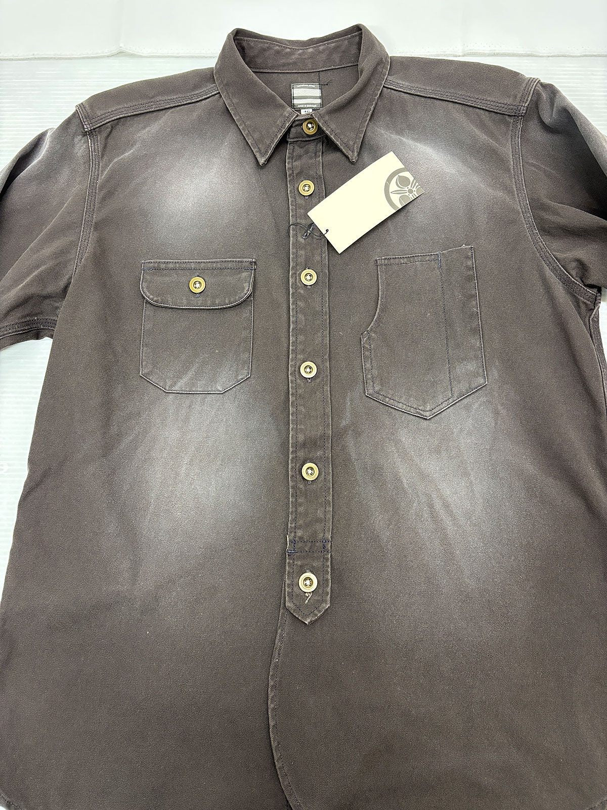 桃太郎ジーンズ MS106 ワークシャツ サイズ40 ダック生地 長袖 MOMOTARO JEANS