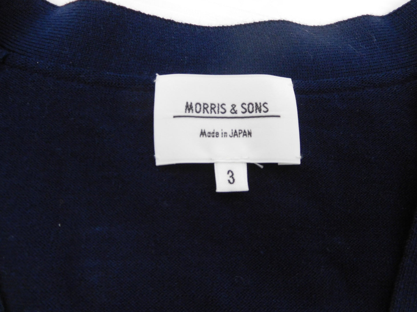 MORRIS&SONS コットン100% カーディガン 表記サイズ3囗T巛