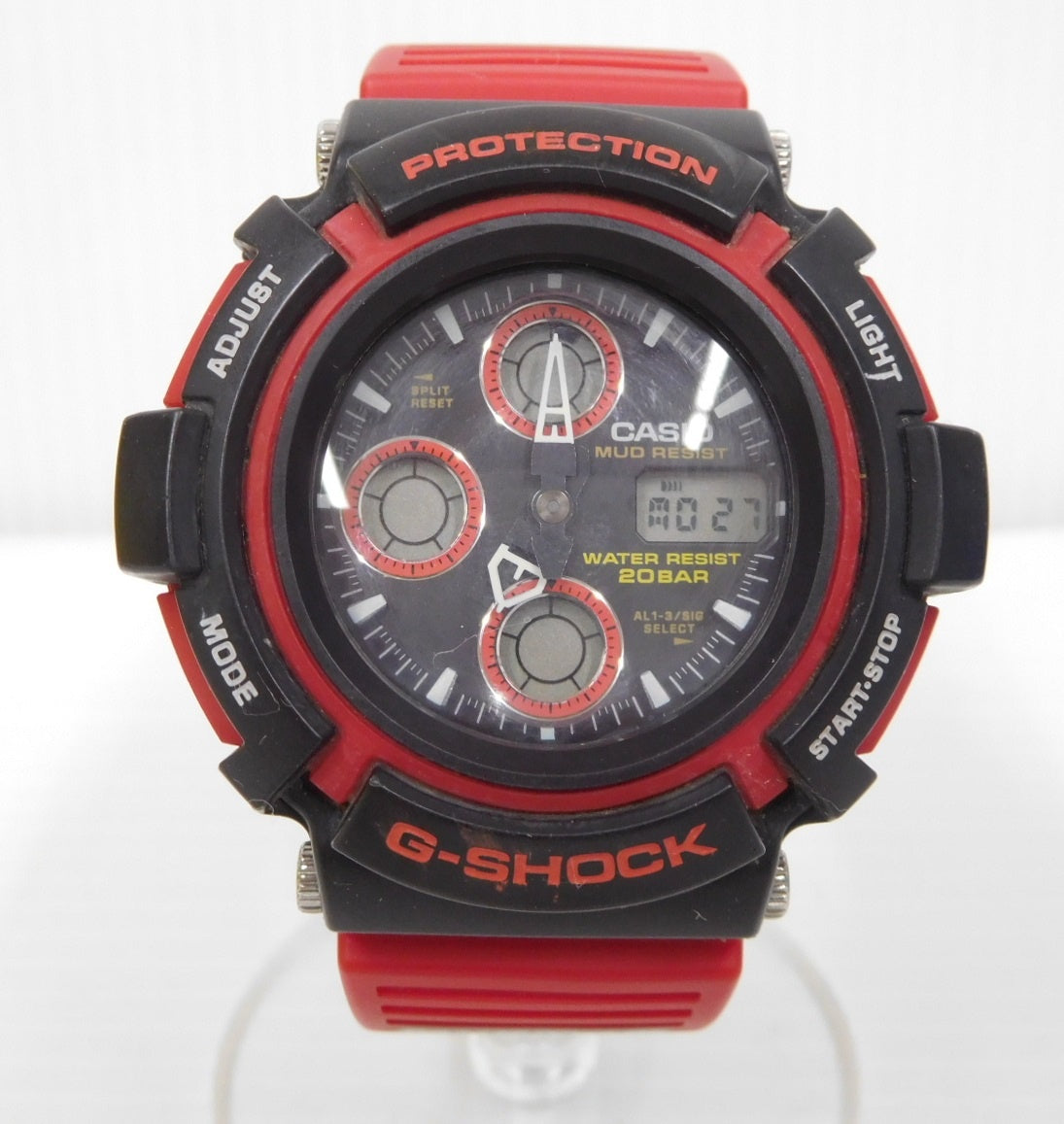 CASIO カシオ G-SHOCK ジーショック MUDMAN マッドマン AW-570 レッド・ブラック 中古囗T巛