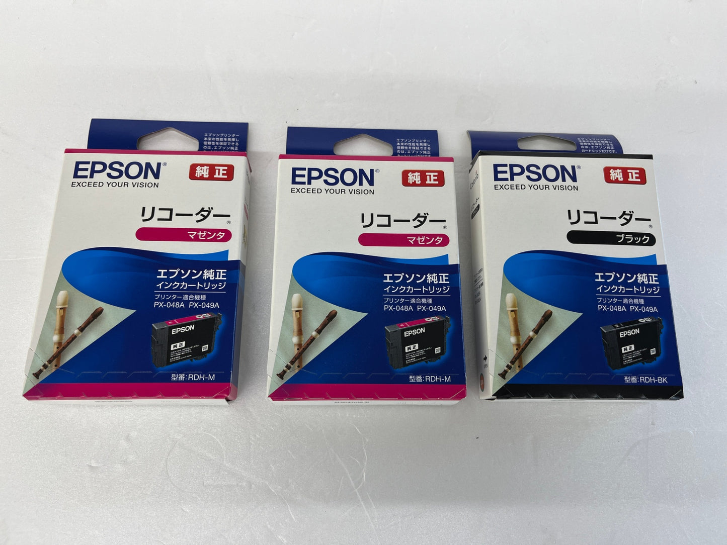 未開封 EPSON 純正インク3個セット ブラック1個 RDH-BK マゼンダ2個 RDH-M